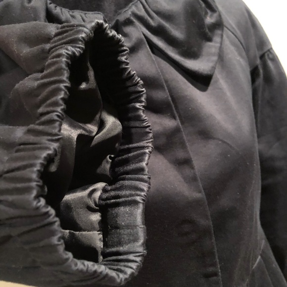 Elle black snap front cotton spandex blend blazer jacket peplum waist size small - Picture 9 of 11